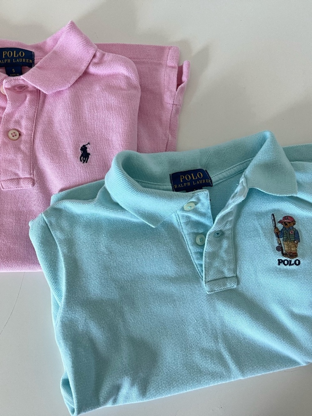Lot of 2 Ralph Lauren Kids Polo Shirts Sizes 4 & 5 Preowned